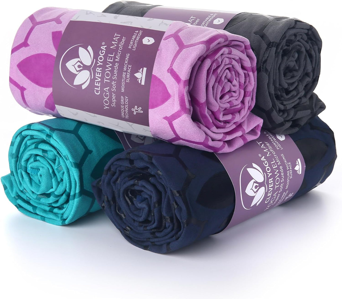 Mat Towel Non-Slip for Hot Yoga. Grippy Double Sided Suede Microfiber Towel Non-Slip Grip. Multifunctional - No Slip Yoga Mat Towel, Yoga Mat Cover - the Best Travel Yoga Mat Non Slip.